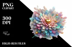 Shiny Chrysanthemum, Watercolor Splash PNG Product Image 3