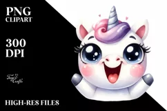 Expressive Baby Unicorn, Transparent PNG Product Image 1