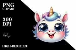 Expressive Baby Unicorn PNG Product Image 3