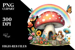 Fairy House Rainbow Scene | Clipart Product Image 2