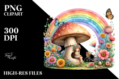 Fairy House Rainbow Scene | Clipart Product Image 2