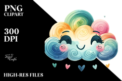 Simple Smiling Cloud, Transparent PNG Product Image 2