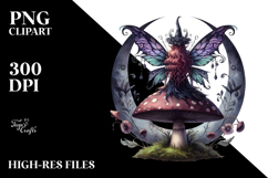 Gothic Fairy on Mushroom PNG Product Image 2