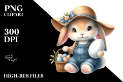 Bunny with Straw Hat PNG Product Image 2