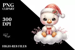 Cute Flamingo with Santa Hat PNG Product Image 3