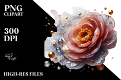 Abstract Glossy Ranunculus PNG Product Image 2