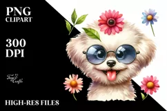Bichpoo Sunglasses Excited Goofy Teeth | Clipart Product Image 1