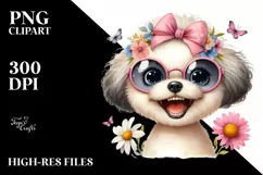 Bichpoo Sunglasses Excited Goofy Teeth | Clipart Product Image 3