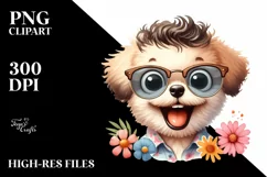 Bichpoo Sunglasses Excited Goofy Teeth | Clipart Product Image 3