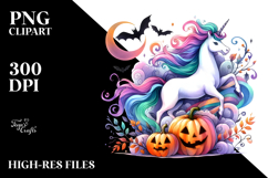 Vibrant Unicorn Halloween Scene | Clipart Product Image 2