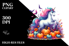 Vibrant Unicorn Halloween Scene | Clipart Product Image 2