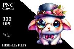 Vibrant Baby Rabbit with Monocle PNG Product Image 2