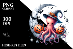 Octopus Dressed for Halloween, Transparent PNG Product Image 2