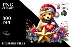 Adorned Puppy Holding Heart PNG Product Image 2