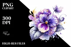 Violet Made of Diamond Material | Sublimation | Clipart Product Image 1