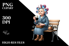 Watercolor Old Lady Character | Clipart Product Image 2
