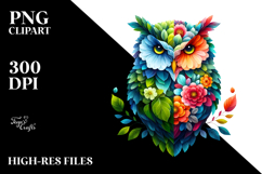 Vibrant Watercolor Owl PNG Product Image 2
