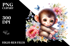 Cute Baby Monkey PNG Product Image 2