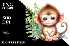 Cute Baby Monkey PNG Product Image 2