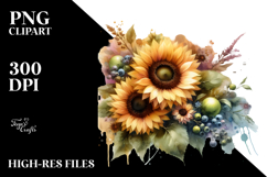 Washed Sunflowers PNG Product Image 2