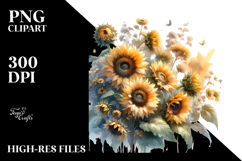 Washed Sunflowers PNG Product Image 2