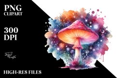 Colorful Magical Celestial Mushroom | Clipart Product Image 3