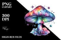 Colorful Magical Celestial Mushroom | Clipart Product Image 1