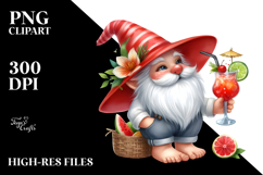 Whimsical Gnome with Cocktail PNG Product Image 2