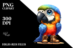Expressive Macaw in Boots Clipart Product Image 2