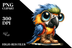 Expressive Macaw in Boots Clipart Product Image 2