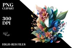 Abstract Vibrant Flowers PNG Product Image 3