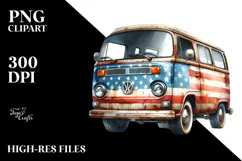 Vintage Rusty Van with USA Flag Colors, 20 oz Tumbler Product Image 2