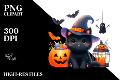 Colorful Baby Black Cat for Halloween | Sublimation | Product Image 2