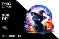Colorful Baby Black Cat for Halloween | Sublimation | Product Image 3