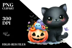 Colorful Baby Black Cat for Halloween | Sublimation | Product Image 2