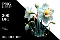 Glossy Narcissus -Like Metallic | Sublimation Clipart Product Image 1