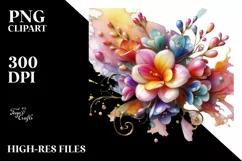 Watercolor Luxury Flower Love Splash Clipart Product Image 3