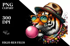 Tiger Portrait, Colored Artistic Style | Watercolor Clipart Product Image 3
