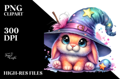 Vibrant Baby Bunny Wizard Hat PNG Product Image 2