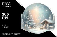 Pastel Christmas Nativity Scene, PNG Product Image 2