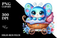 Colorful Baby Butterfly Cradle | Clipart Product Image 1