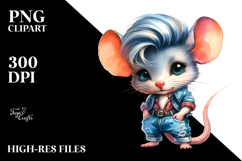 Vibrant Baby Mouse Posing in the Style of PNG Product Image 2
