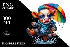 Funny Baby Cow Jumping, Transparent PNG Product Image 3