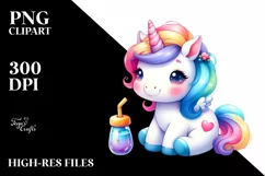 Vibrant Baby Unicorn Halloween Scene | Clipart Product Image 3