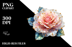 Rose with Golden Insertions PNG Product Image 2
