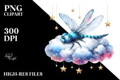 Vibrant Baby Dragonfly Sleeping on the Cloud PNG Product Image 2