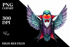 Colorful Hummingbird Vampire Watercolor | Sublimation Product Image 3