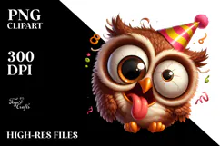 Silly Cartoon Owl PNG Product Image 2