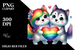 Cute Siberian Husky with Rainbow Product Image 2