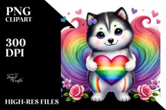 Cute Siberian Husky Heart PNG Product Image 2